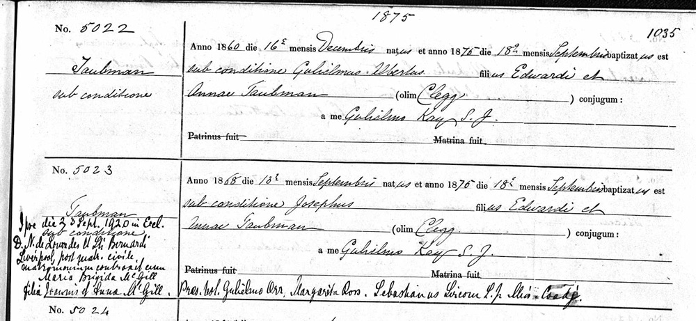 Latin Roman Catholic Records